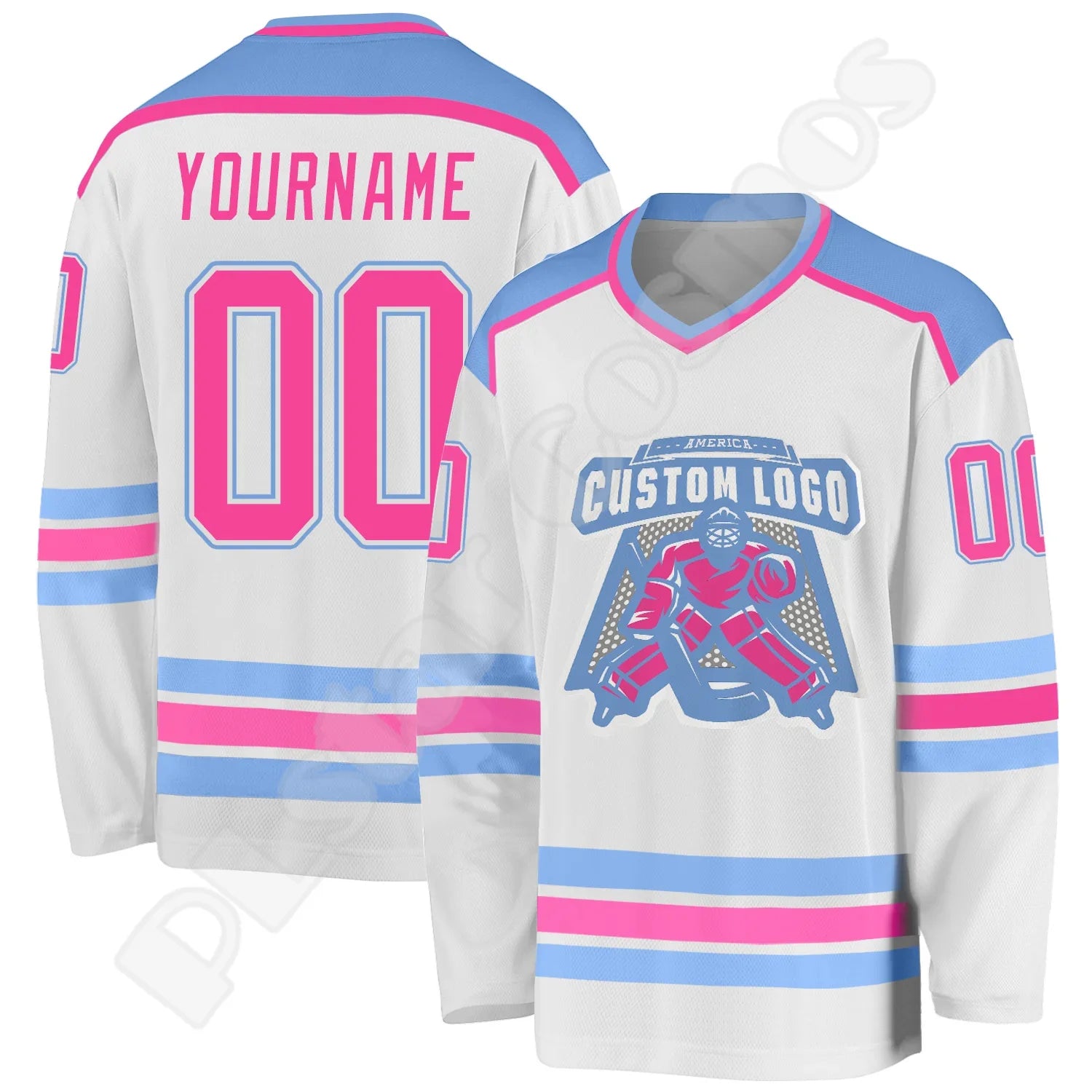 Custom Retro Hockey Jersey – Personalised Name, Team Logo & Number - lily supply