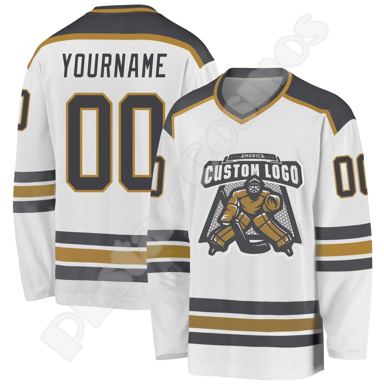 Custom Retro Hockey Jersey – Personalised Name, Team Logo & Number - lily supply