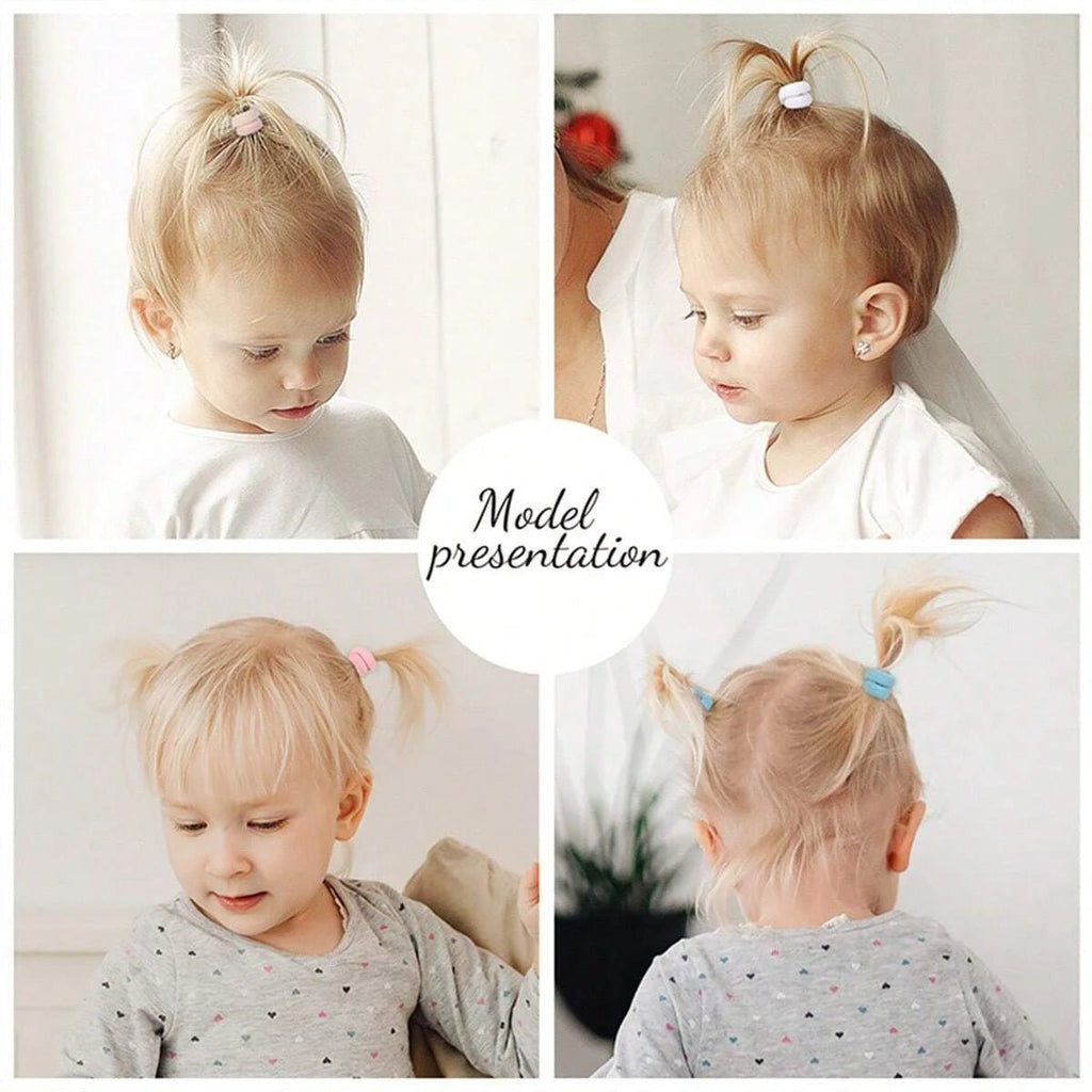 Colourful Nylon Elastic Hair Ties for Girls - Ponytail Scrunchie Pack - lily supply