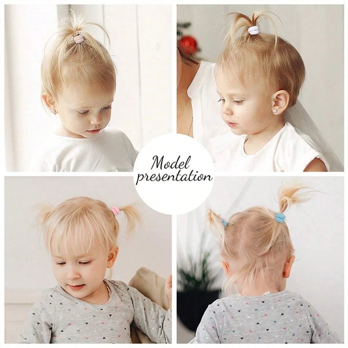 Colourful Nylon Elastic Hair Ties for Girls - Ponytail Scrunchie Pack - lily supply
