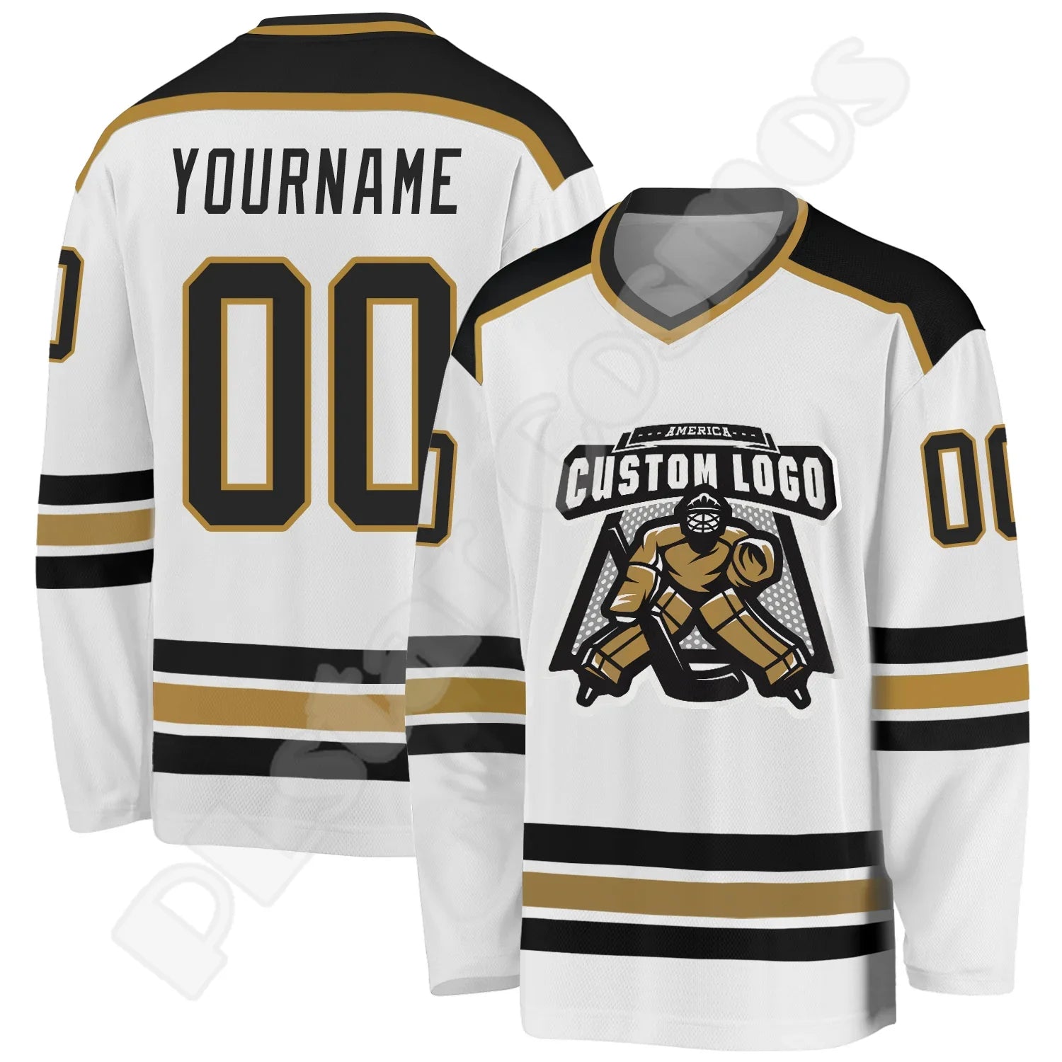 Custom Retro Hockey Jersey – Personalised Name, Team Logo & Number - lily supply