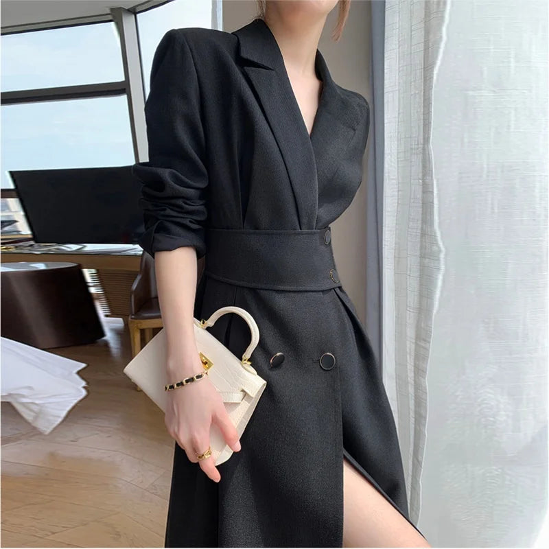 Women's Slim Long Sleeve Suit-Style Dress