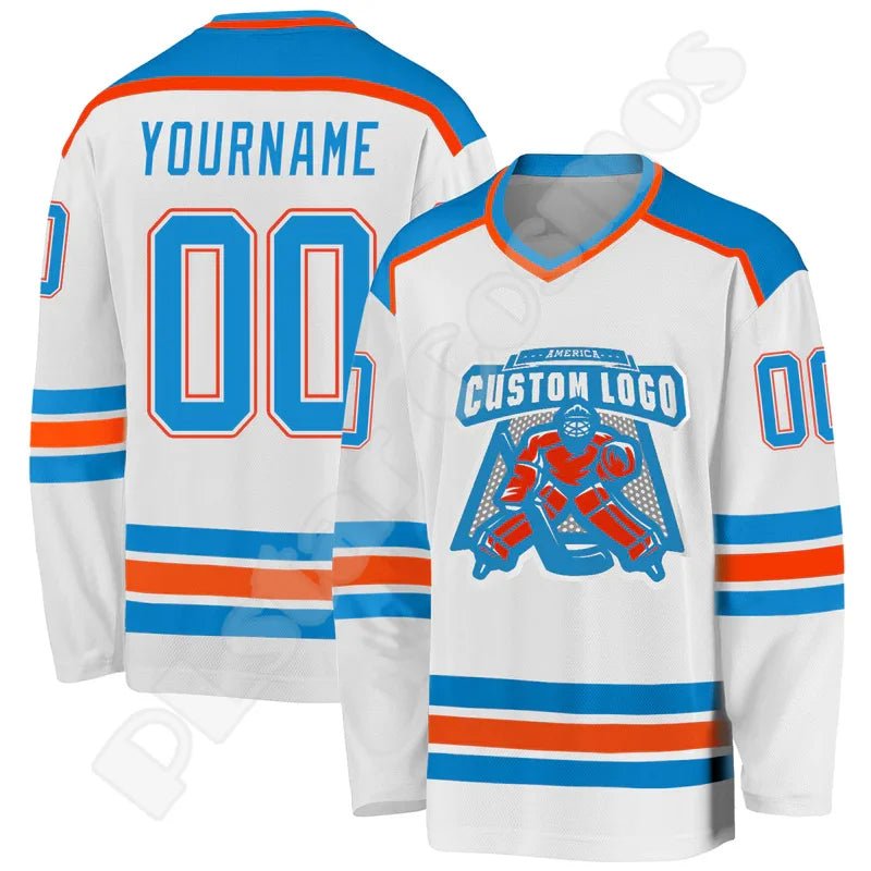 Custom Retro Hockey Jersey – Personalised Name, Team Logo & Number - lily supply