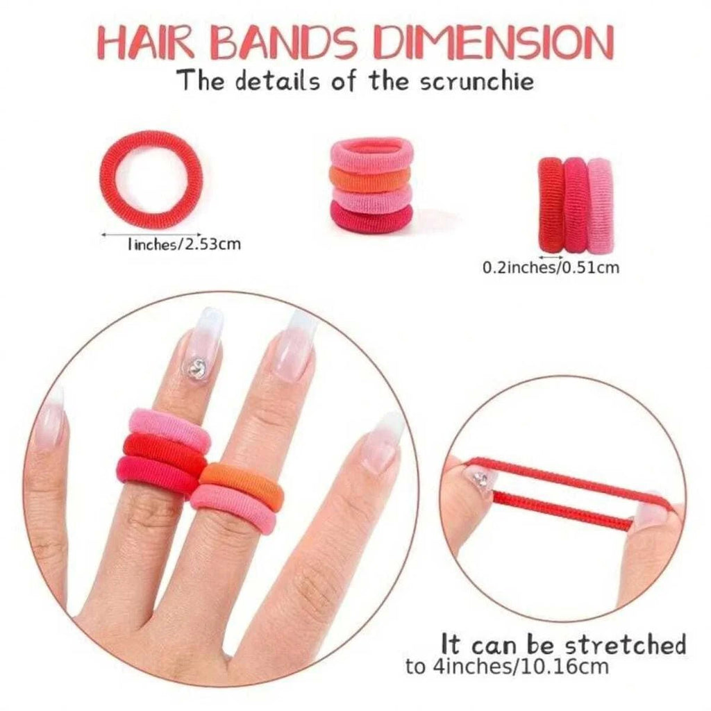 Colourful Nylon Elastic Hair Ties for Girls - Ponytail Scrunchie Pack - lily supply