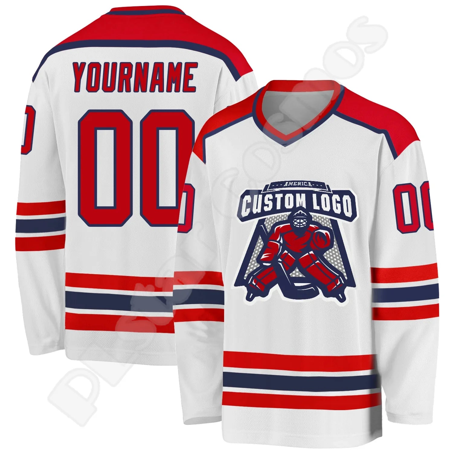 Custom Retro Hockey Jersey – Personalised Name, Team Logo & Number - lily supply