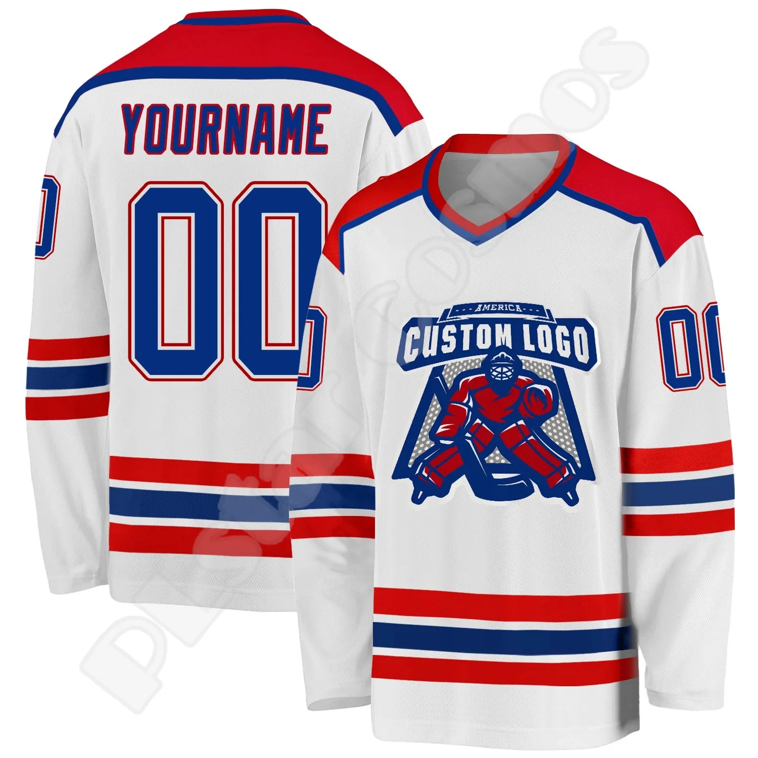 Custom Retro Hockey Jersey – Personalised Name, Team Logo & Number - lily supply
