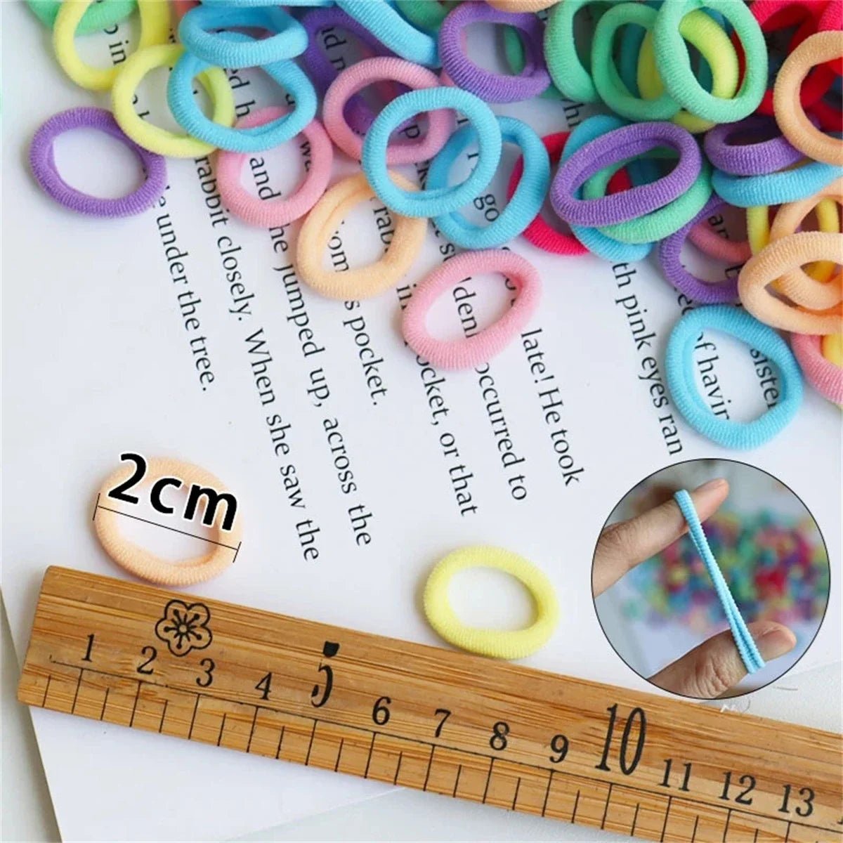Colourful Nylon Elastic Hair Ties for Girls - Ponytail Scrunchie Pack - lily supply