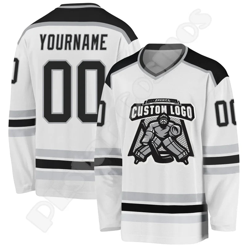 Custom Retro Hockey Jersey – Personalised Name, Team Logo & Number - lily supply