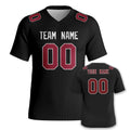 Custom American Football Jersey – Black & Red Personalised Shirt - lily supply