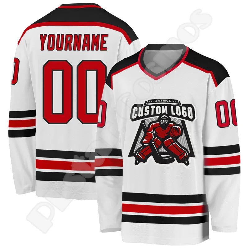 Custom Retro Hockey Jersey – Personalised Name, Team Logo & Number - lily supply