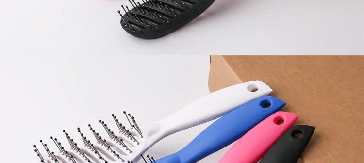 9 - Row Detangling Hair Brush - Scalp Massage Styling Hairbrush - lily supply