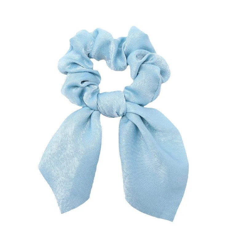 Floral Bow Scrunchies - Printed Elastic Hair Ties for Women & Girls - lily supply