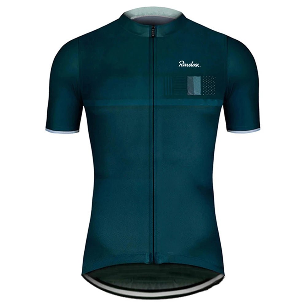 Raudax Classic Black Cycling Jersey – Short Sleeve Racing Top - lily supply