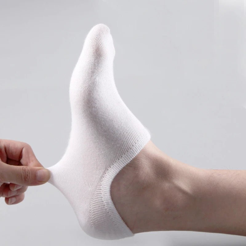 Men's Invisible Silicone Ankle Boat Socks - 5 Pairs Cotton No - Show Slippers - lily supply