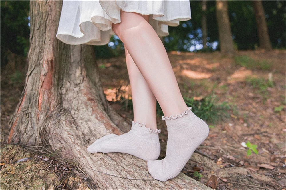 Fashion Lace Ruffles Soft Cotton Women Socks - lily supply