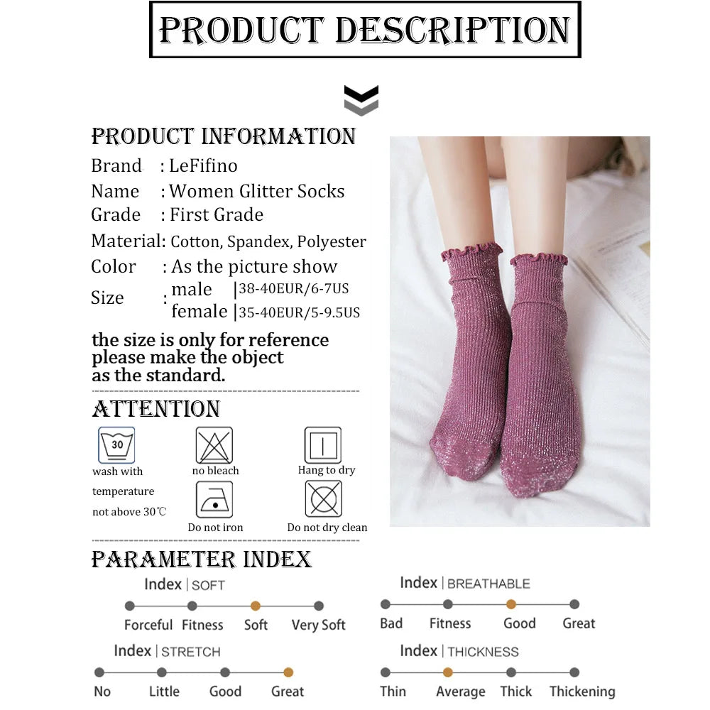 Fashion Retro Shining Surface Women's Socks - lily supply