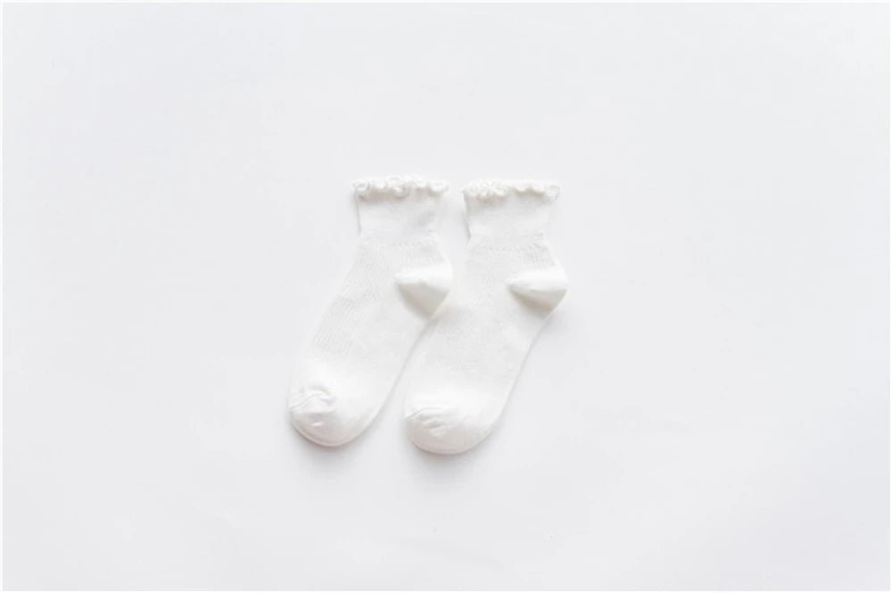 Fashion Lace Ruffles Soft Cotton Women Socks - lily supply