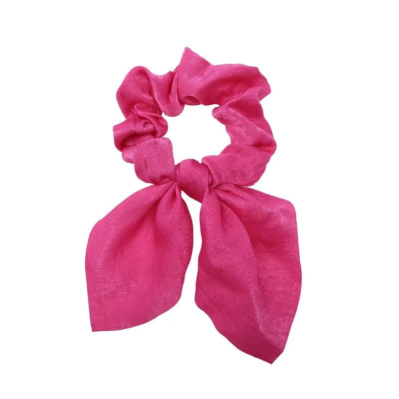 Floral Bow Scrunchies - Printed Elastic Hair Ties for Women & Girls - lily supply