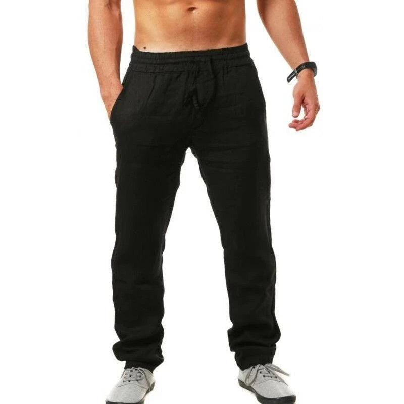 Men's Cotton Linen Pants - Breathable Loose Summer Trousers