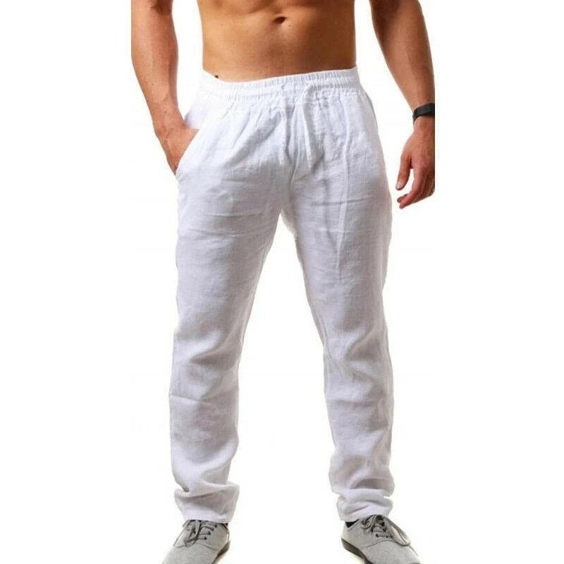 Men's Cotton Linen Pants - Breathable Loose Summer Trousers