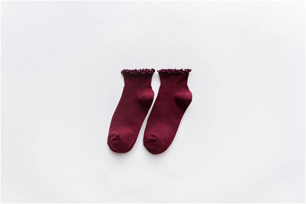 Fashion Lace Ruffles Soft Cotton Women Socks - lily supply