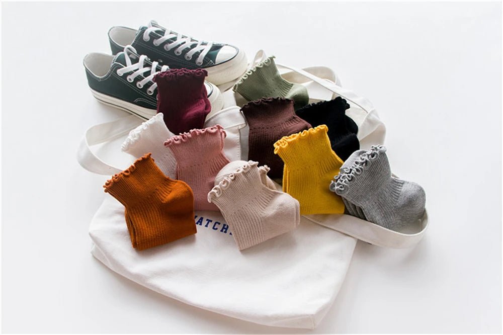 Fashion Lace Ruffles Soft Cotton Women Socks - lily supply