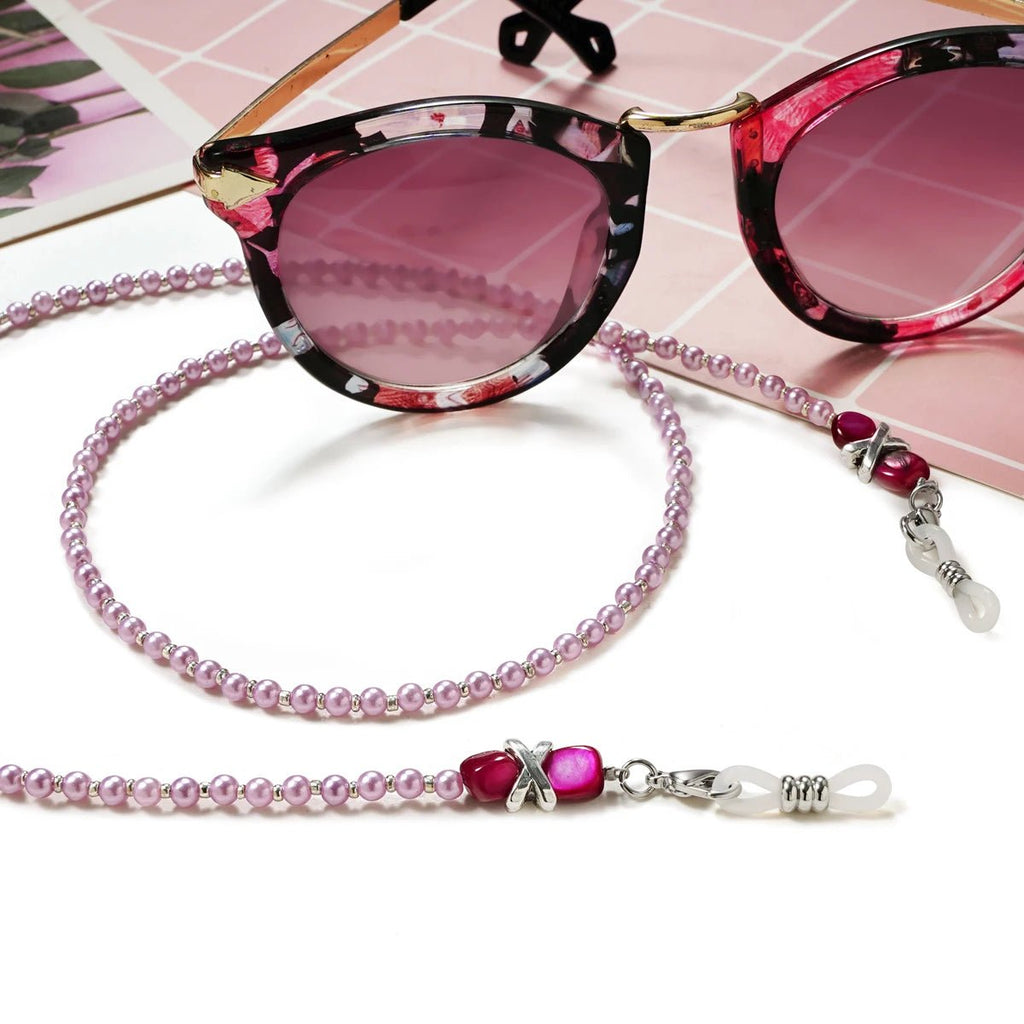 Pearl Sunglasses Chain Wearing Neck Holding Beaded Lanyard Cord Masks Sunglass Reading Glasses ChainEyewear Accessories - lily supply