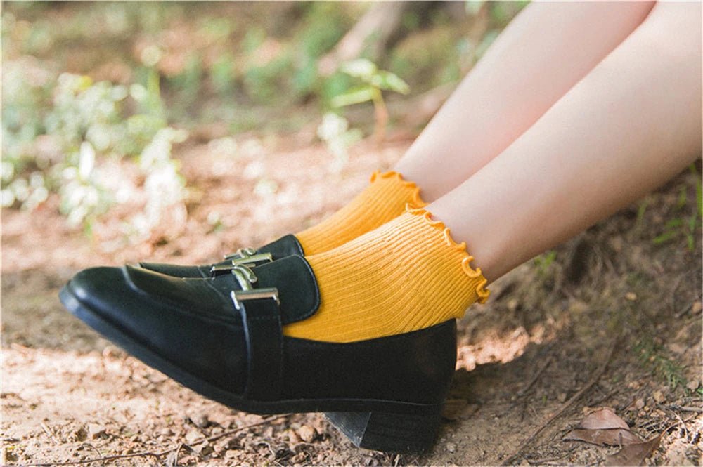 Fashion Lace Ruffles Soft Cotton Women Socks - lily supply
