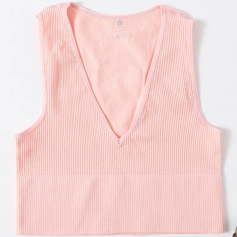 Women's V-Neck Seamless Bra Camisole