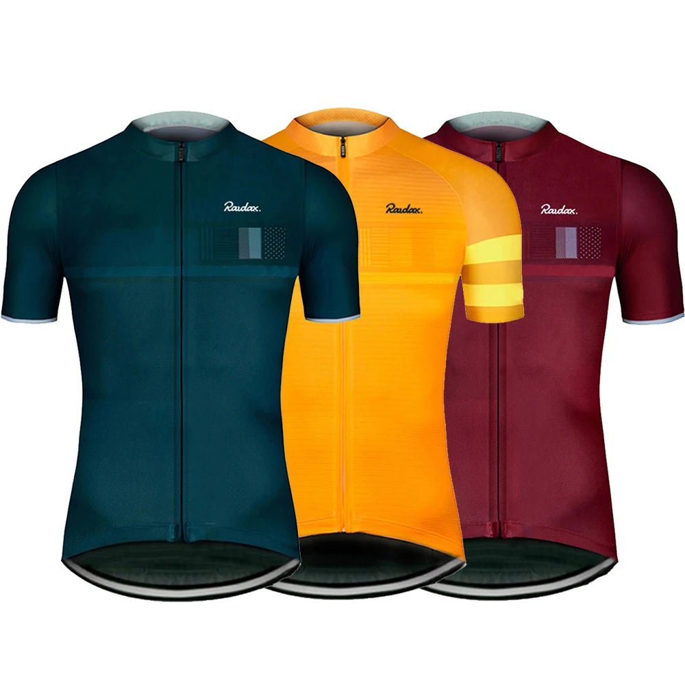 Raudax Classic Black Cycling Jersey – Short Sleeve Racing Top - lily supply