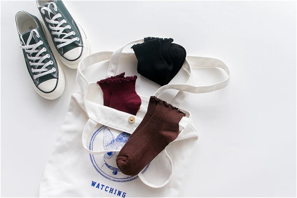 Fashion Lace Ruffles Soft Cotton Women Socks - lily supply