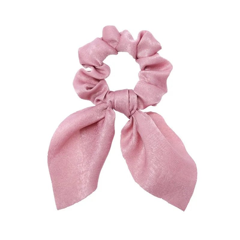 Floral Bow Scrunchies - Printed Elastic Hair Ties for Women & Girls - lily supply