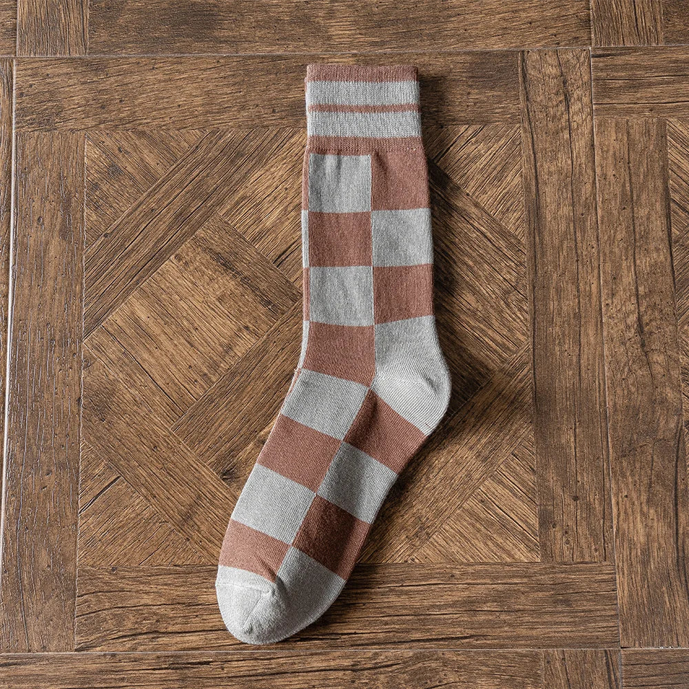 Salina Women's Combed Cotton Mid Tube Calf Socks - Retro Fashion Leisure Sports