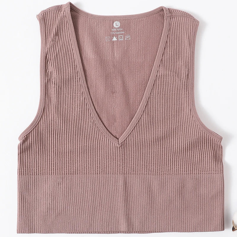 Women's V-Neck Seamless Bra Camisole
