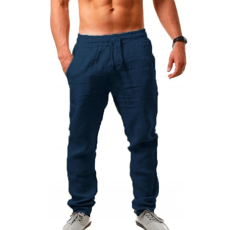 Men's Cotton Linen Pants - Breathable Loose Summer Trousers