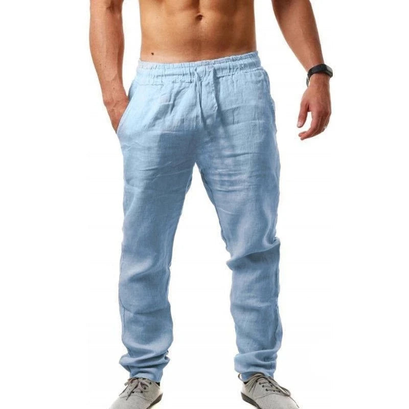 Men's Cotton Linen Pants - Breathable Loose Summer Trousers