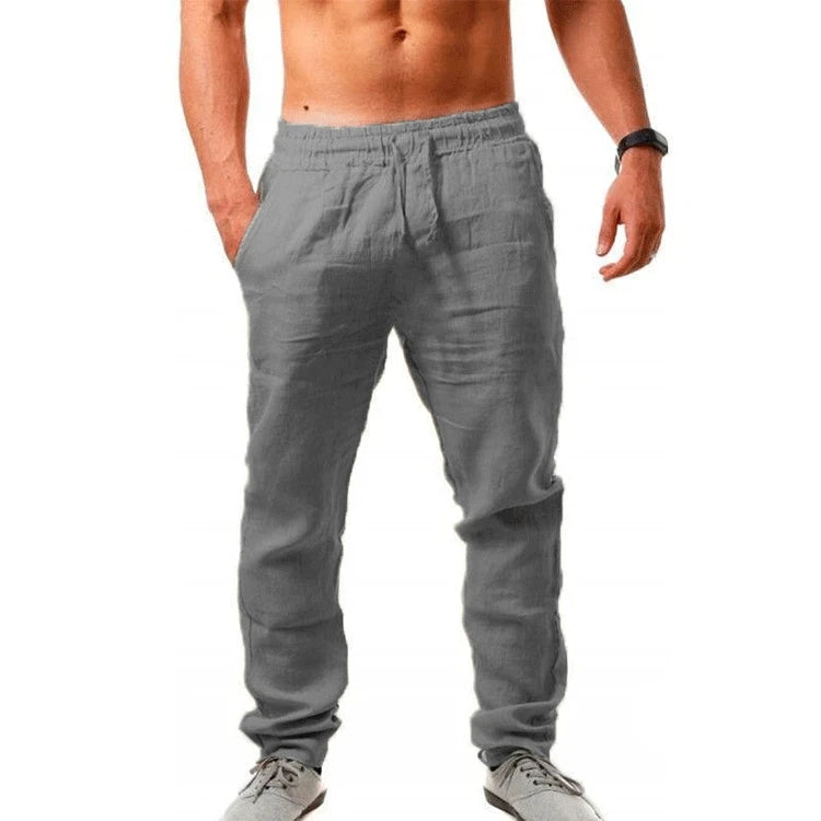 Men's Cotton Linen Pants - Breathable Loose Summer Trousers
