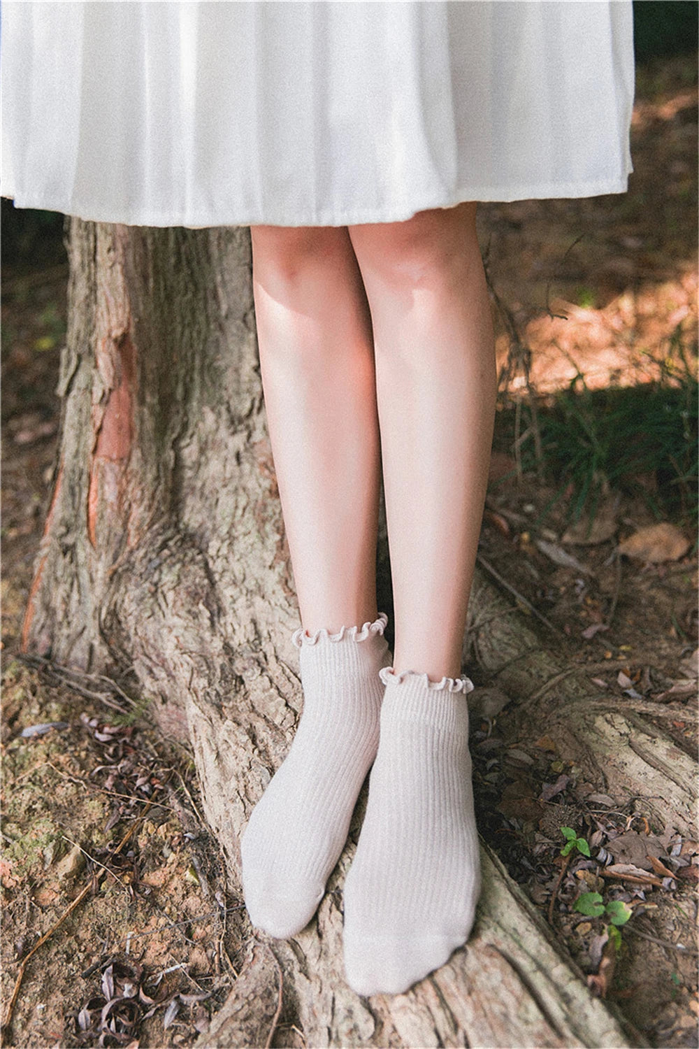 Fashion Lace Ruffles Soft Cotton Women Socks