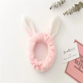 Face Wash Makeup Headband Bow Coral Fleece Rabbit ears Hairbands Women Girls Elastic Hair Bands Soft Turban Hair Accessories - lily supply