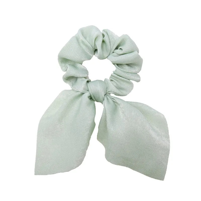 Floral Bow Scrunchies - Printed Elastic Hair Ties for Women & Girls - lily supply
