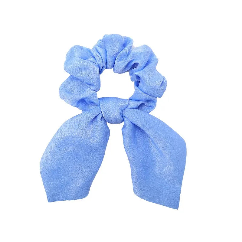 Floral Bow Scrunchies - Printed Elastic Hair Ties for Women & Girls