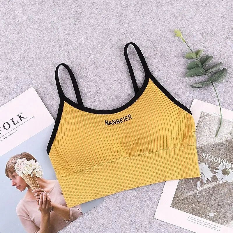 New Sports Bra For Women Gym Sexy Crop Top Bra Women Cotton Underwear Soft Comfort Tube Tops Female Brassiere Tops For Girls - lily supply