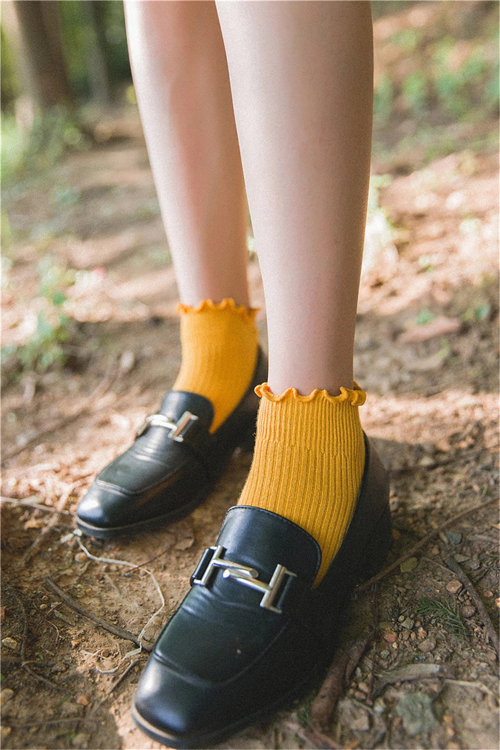 Fashion Lace Ruffles Soft Cotton Women Socks