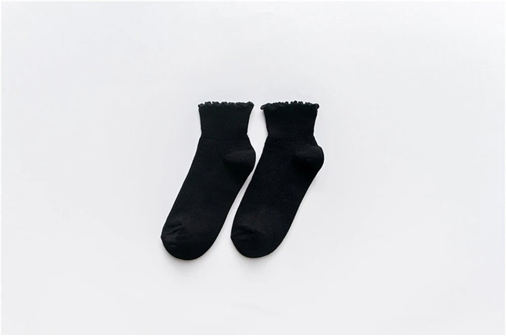 Fashion Lace Ruffles Soft Cotton Women Socks - lily supply