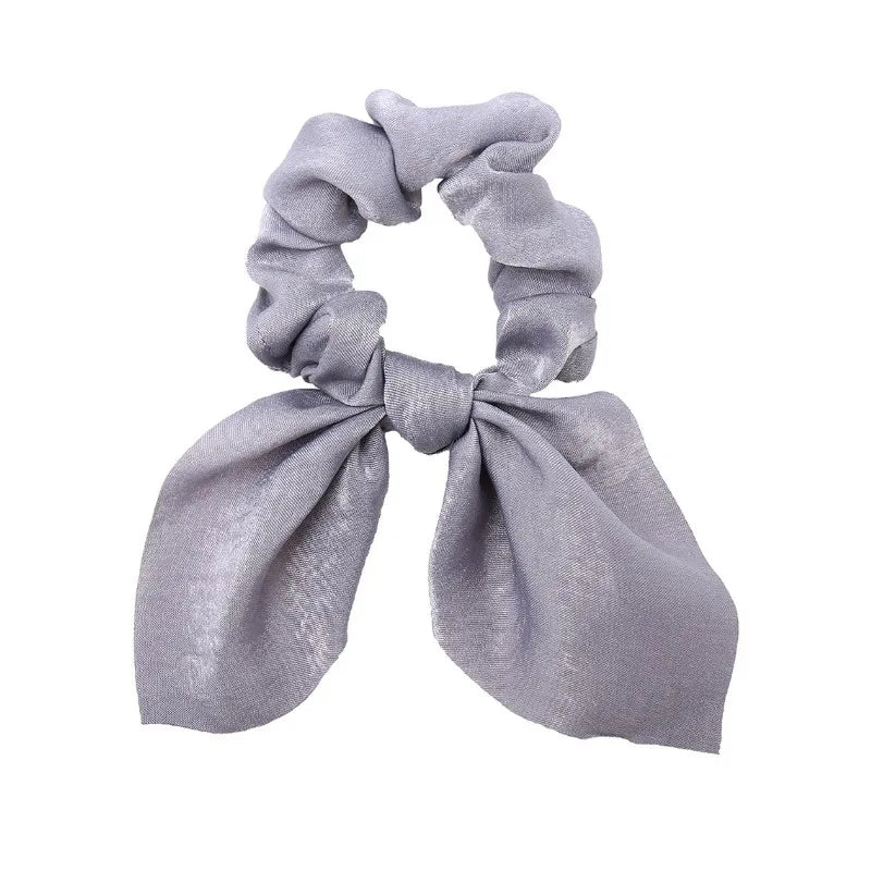 Floral Bow Scrunchies - Printed Elastic Hair Ties for Women & Girls - lily supply