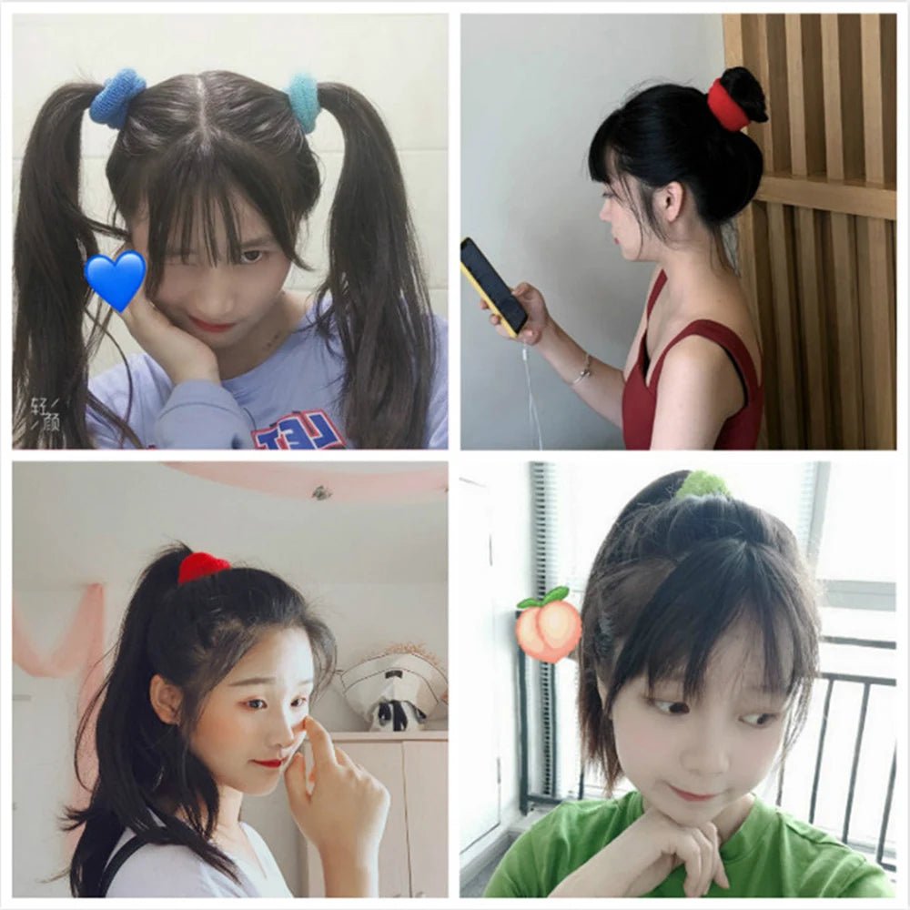 Colourful Wide Elastic Hair Scrunchie Ring - Ponytail Holder for Women - lily supply