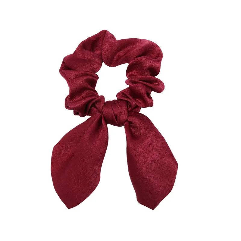 Floral Bow Scrunchies - Printed Elastic Hair Ties for Women & Girls - lily supply