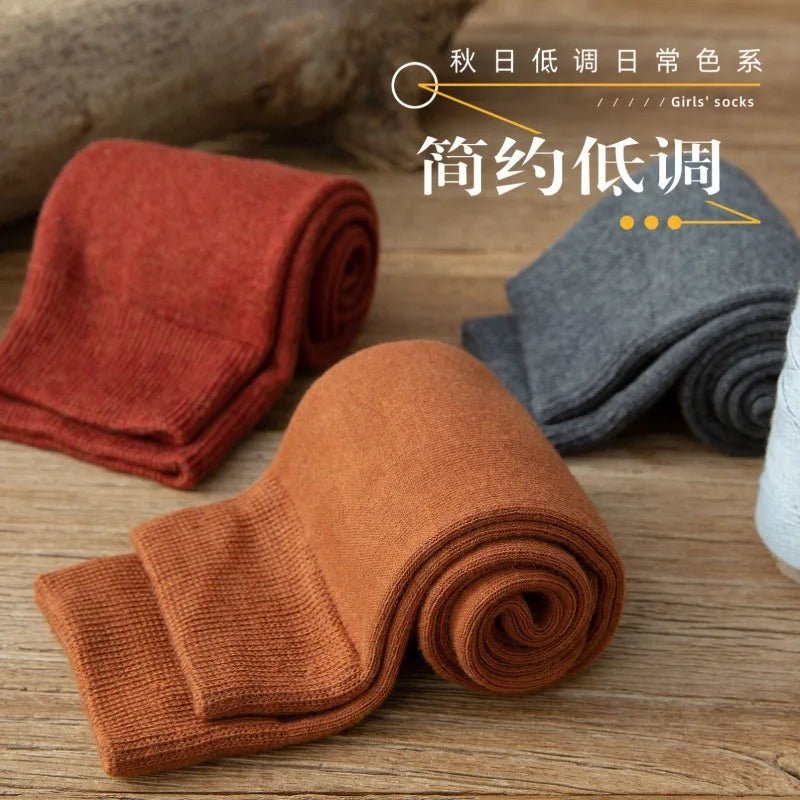 Women's Organic Cotton Thigh High Knee Socks – Solid Colour Long Socks - lily supply