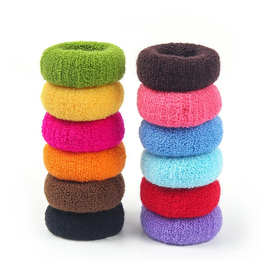 Colourful Wide Elastic Hair Scrunchie - Rubber Band Ponytail Holder - lily supply