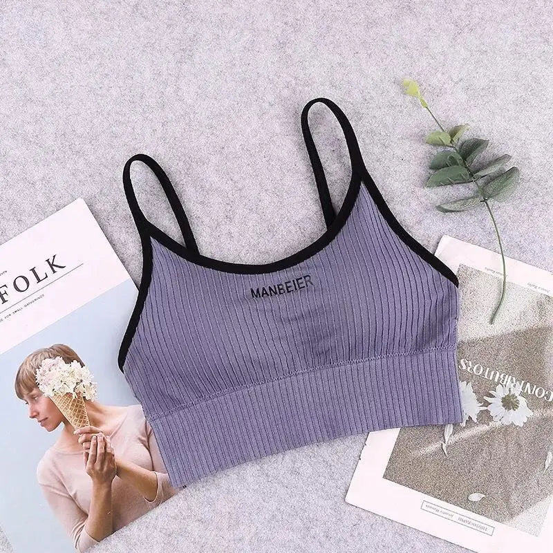 New Sports Bra For Women Gym Sexy Crop Top Bra Women Cotton Underwear Soft Comfort Tube Tops Female Brassiere Tops For Girls - lily supply